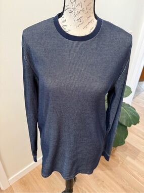 Nike SB Navy Blue Waffle Knit Thermal Long Sleeve Shirt Men’s Large